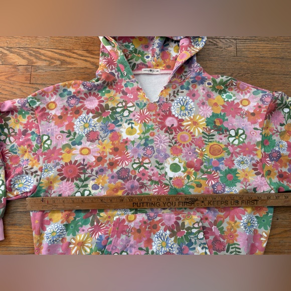 Natural Life Oversized Floral Pink Cottagecore Sweatshirt Hoodie Size S/M - Picture 5 of 8